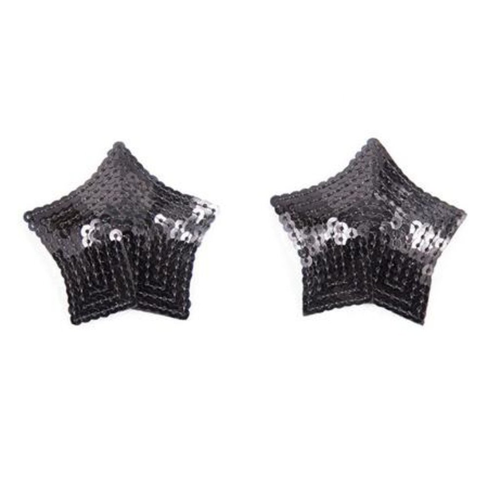 Sequin Star Shaped Pasties in Black